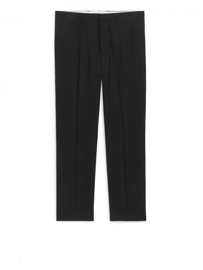 Pantaloni Arket Slim Hopsack-Lână Barbati Negrii | Romania-VGMP02149