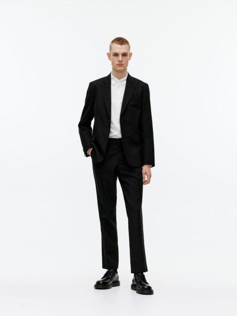 Pantaloni Arket Slim Hopsack-Lână Barbati Negrii | Romania-VGMP02149