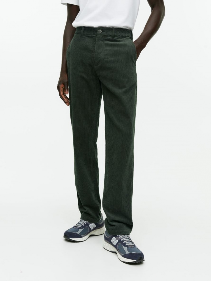 Pantaloni Arket Straigh-Fit Corduroy Chinos Barbati Verzi Inchis | Romania-PRWL29567