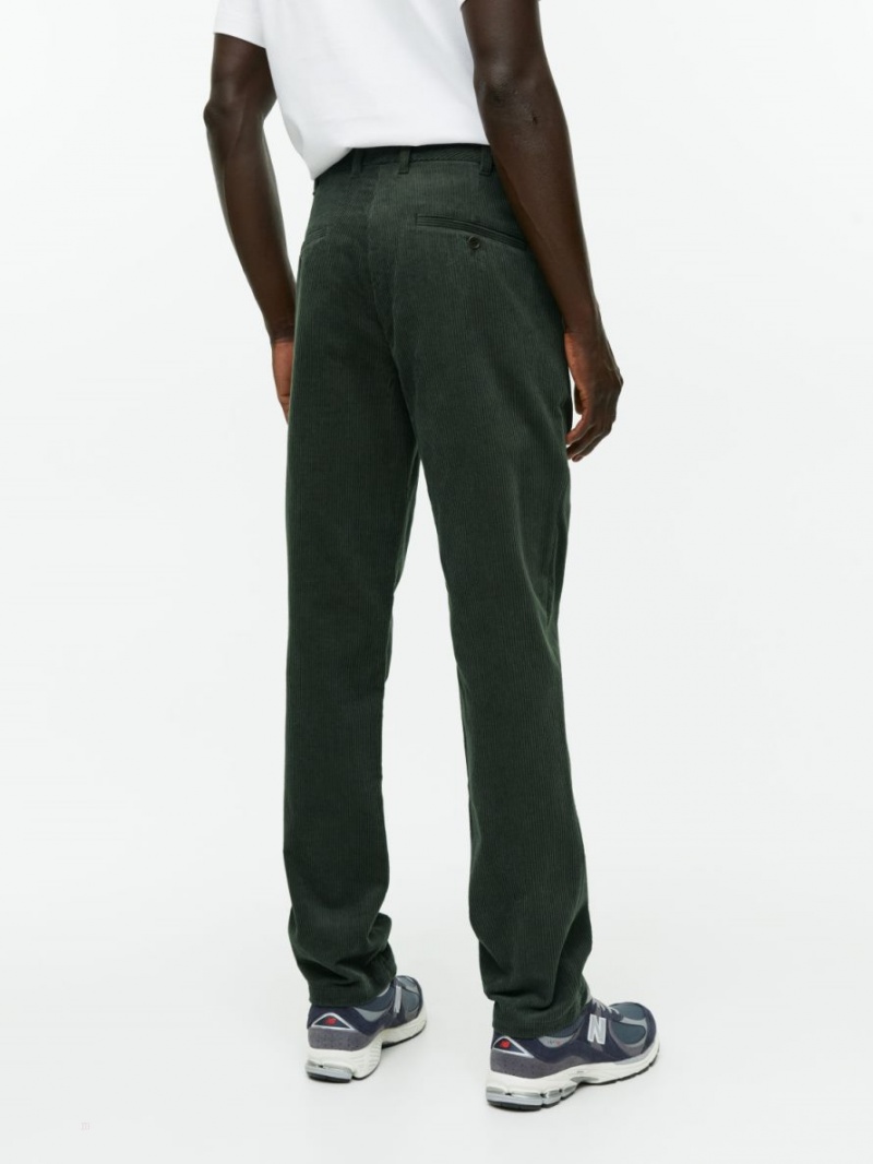 Pantaloni Arket Straigh-Fit Corduroy Chinos Barbati Verzi Inchis | Romania-PRWL29567