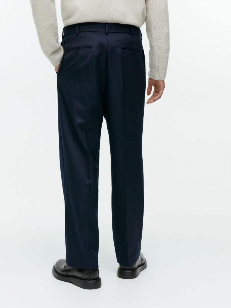 Pantaloni Arket Tailored Largi-Fit Barbati Albastri Inchis | Romania-LUKT26907