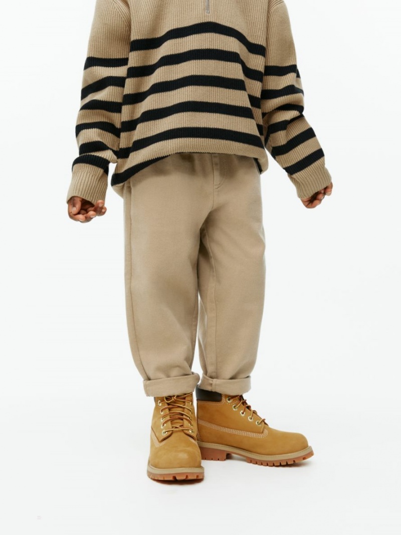 Pantaloni Arket Tapered Bumbac Chinos Baieti Bej | Romania-KPZT08375