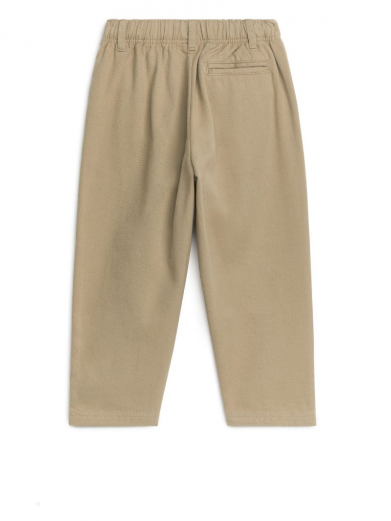 Pantaloni Arket Tapered Bumbac Chinos Baieti Bej | Romania-KPZT08375