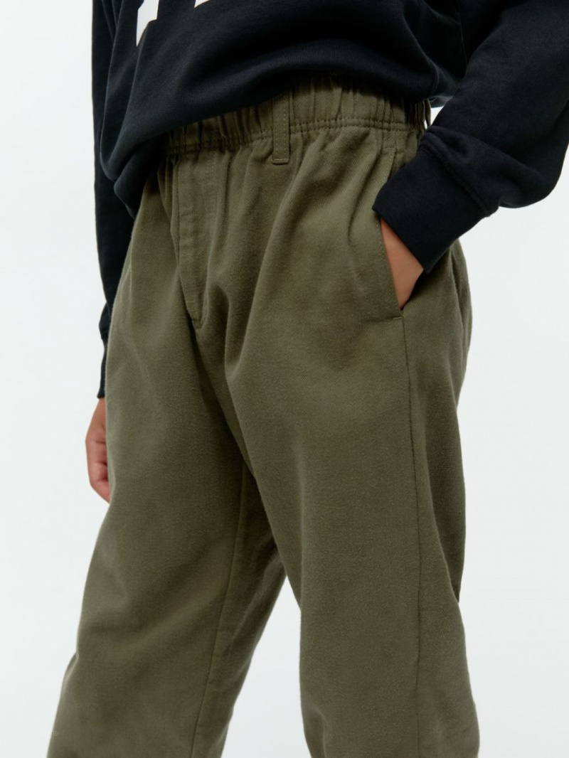 Pantaloni Arket Tapered Bumbac Chinos Baieti Kaki | Romania-ROJH80265