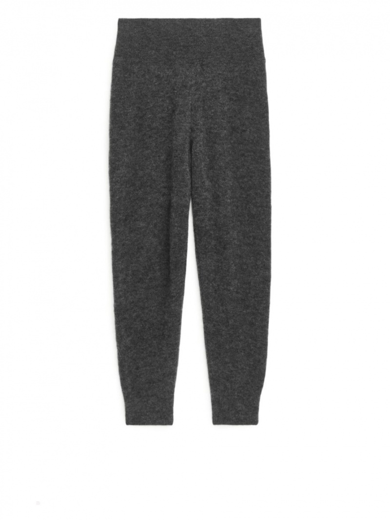Pantaloni Arket Tricotate Alpaca Blend Dama Gri Inchis | Romania-EBVY52410