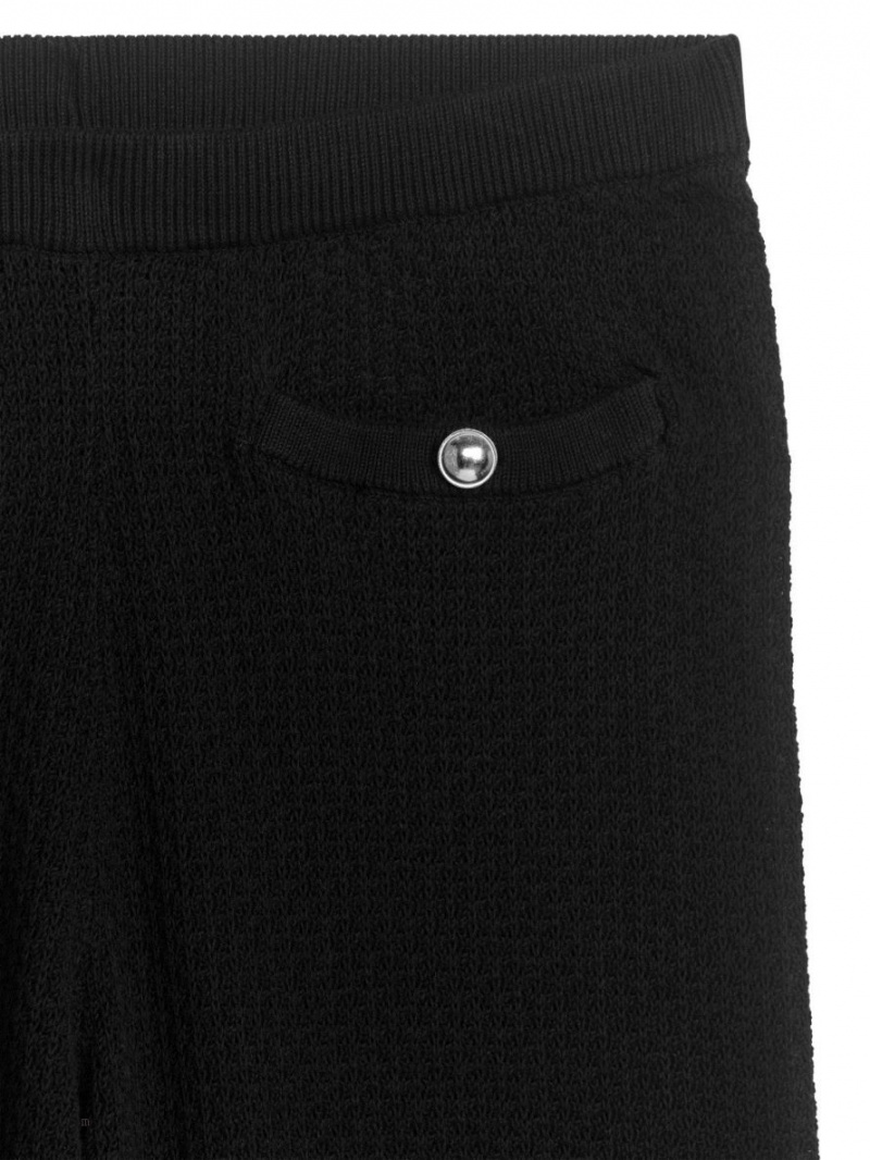 Pantaloni Arket Tricotate Bumbac Dama Negrii | Romania-GAFB79824