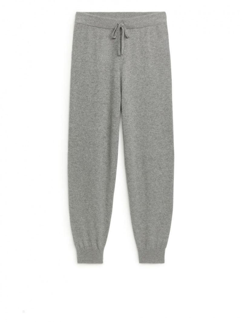 Pantaloni Arket Tricotate Cashmere Dama Gri | Romania-QBNX86259