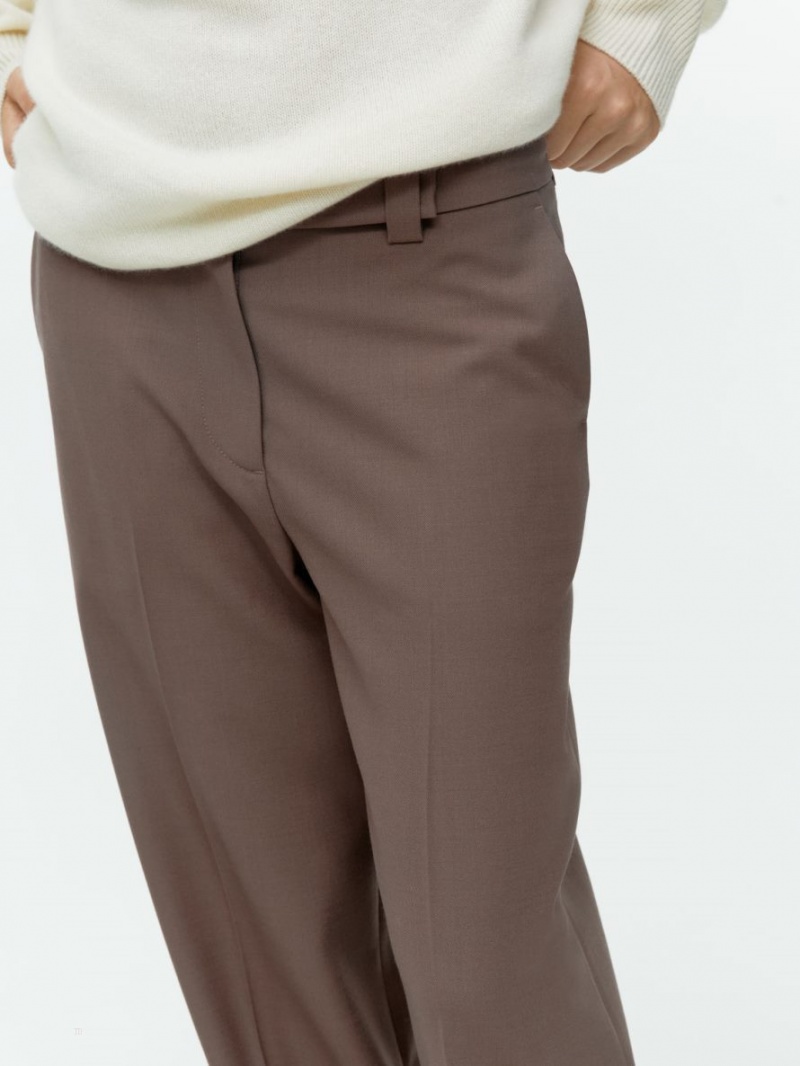 Pantaloni Arket Turn Up Lână Dama Maro | Romania-JFQH16243