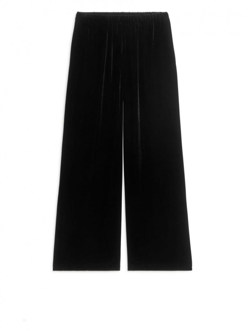 Pantaloni Arket Velvet Dama Negrii | Romania-EOZL90675