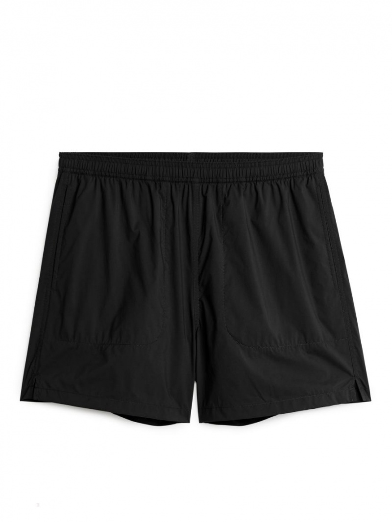 Pantaloni Scurti Arket Active Stretch Barbati Negrii | Romania-YMGZ38276