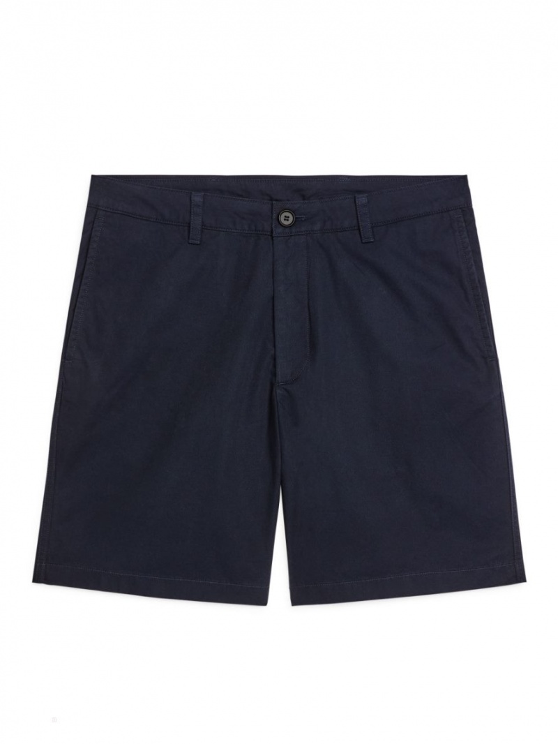 Pantaloni Scurti Arket Bumbac Barbati Albastri Inchis | Romania-NGCJ95172
