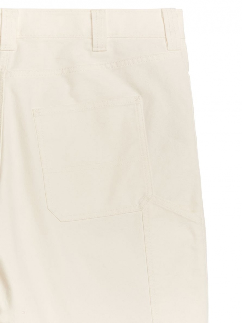 Pantaloni Scurti Arket Bumbac Barbati Albi | Romania-BGRH96014