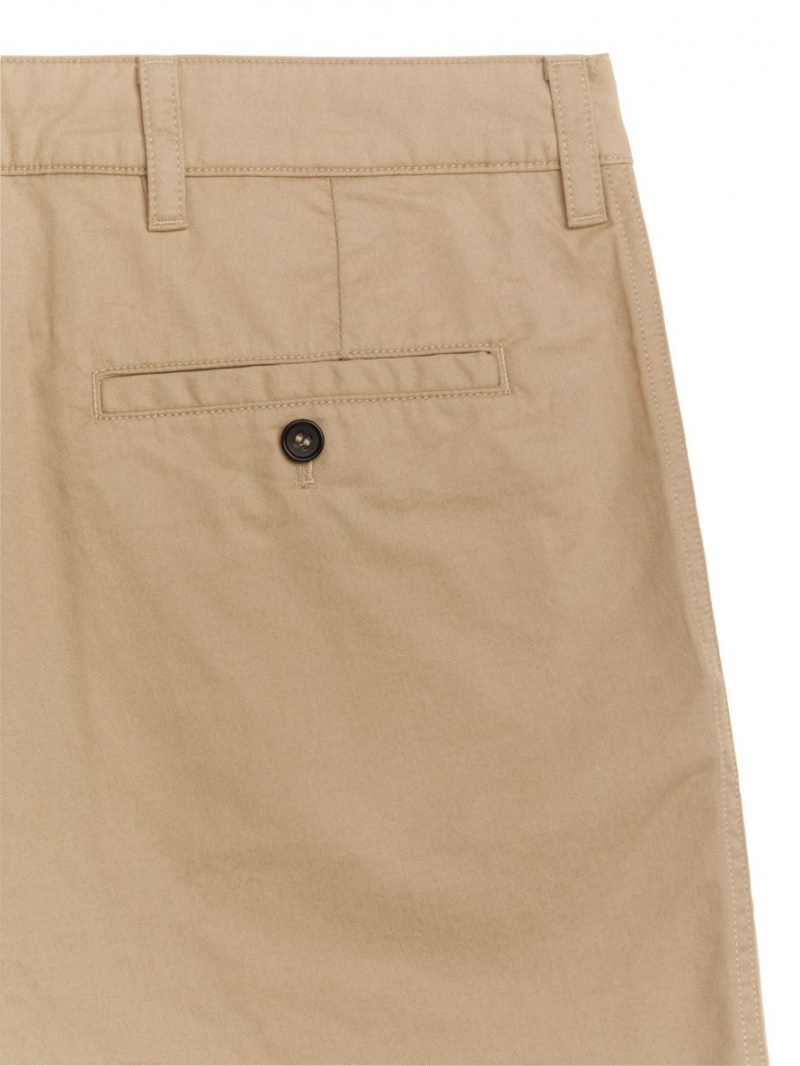 Pantaloni Scurti Arket Bumbac Barbati Bej | Romania-DFYV87125