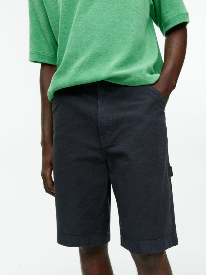Pantaloni Scurti Arket Bumbac Utility Barbati Albastri Inchis | Romania-IKES68902