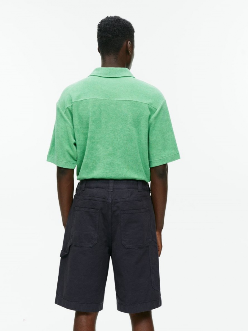Pantaloni Scurti Arket Bumbac Utility Barbati Albastri Inchis | Romania-IKES68902