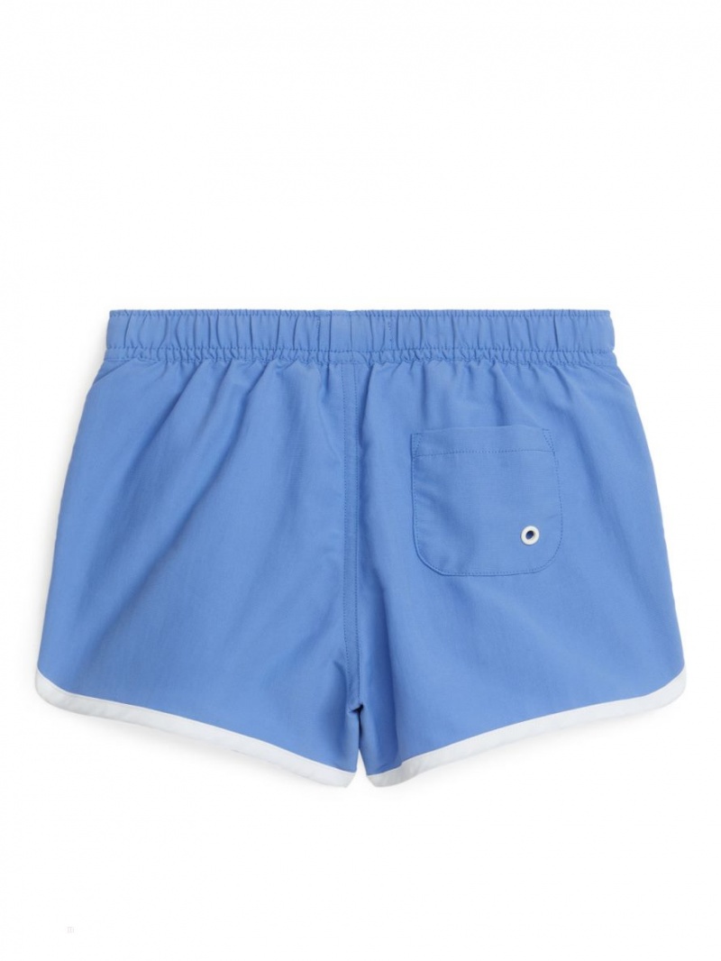 Pantaloni Scurti Arket Contrast Binding Swim Fete Albastri Albi | Romania-WBQT52403