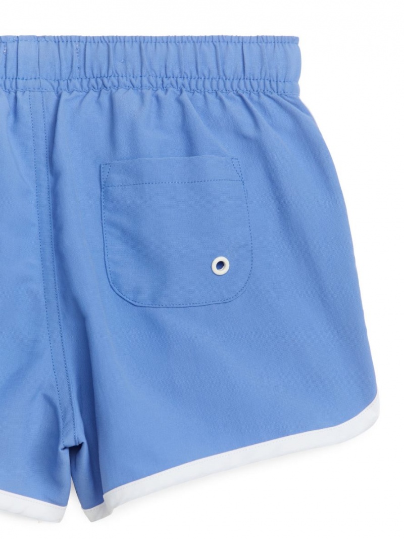 Pantaloni Scurti Arket Contrast Binding Swim Fete Albastri Albi | Romania-WBQT52403