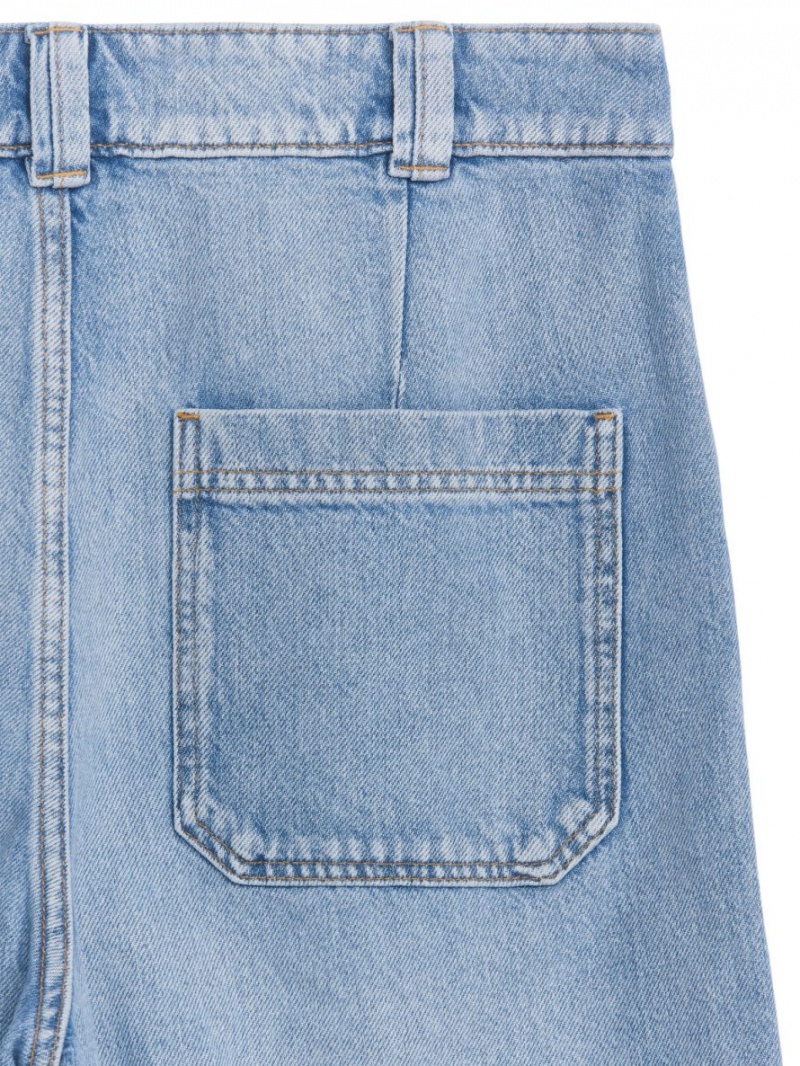 Pantaloni Scurti Arket Drept Denim Barbati Albastri Deschis | Romania-AWED64238