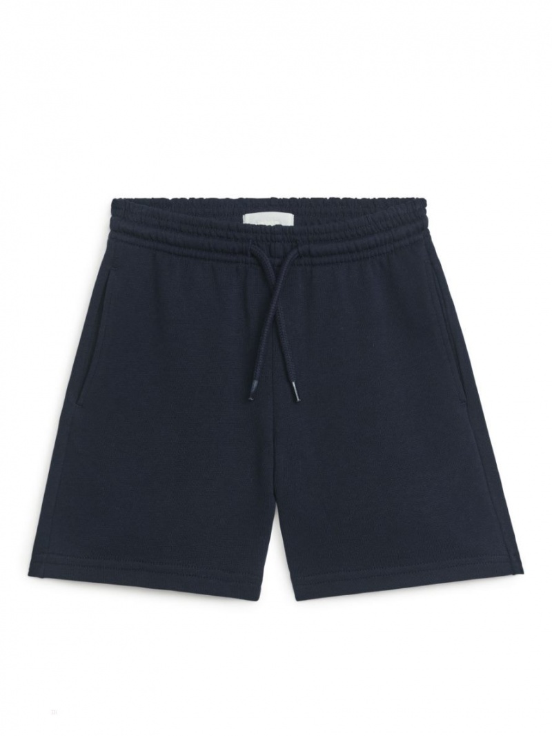 Pantaloni Scurti Arket French Terry Fete Albastri Inchis | Romania-OJZV86734