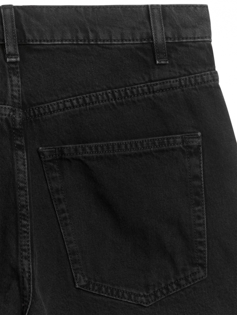 Pantaloni Scurti Arket High Talie Denim Dama Negrii | Romania-EHKV25048