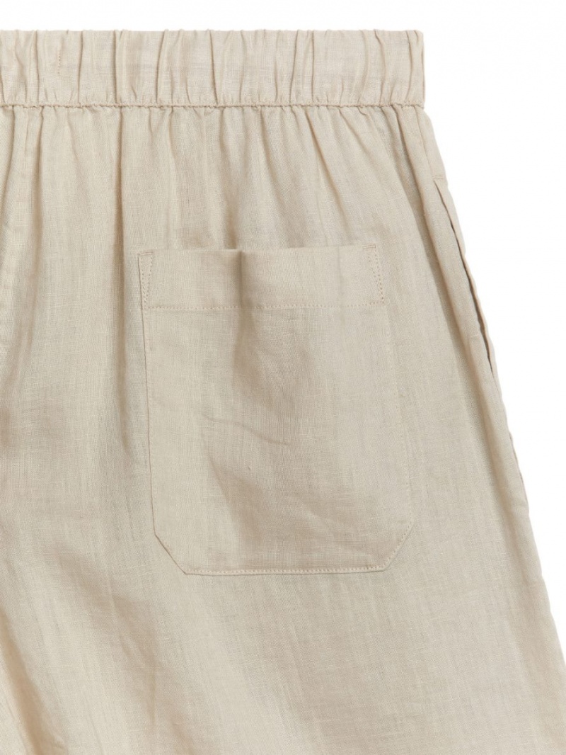 Pantaloni Scurti Arket Linen Barbati Bej | Romania-QUVC41965