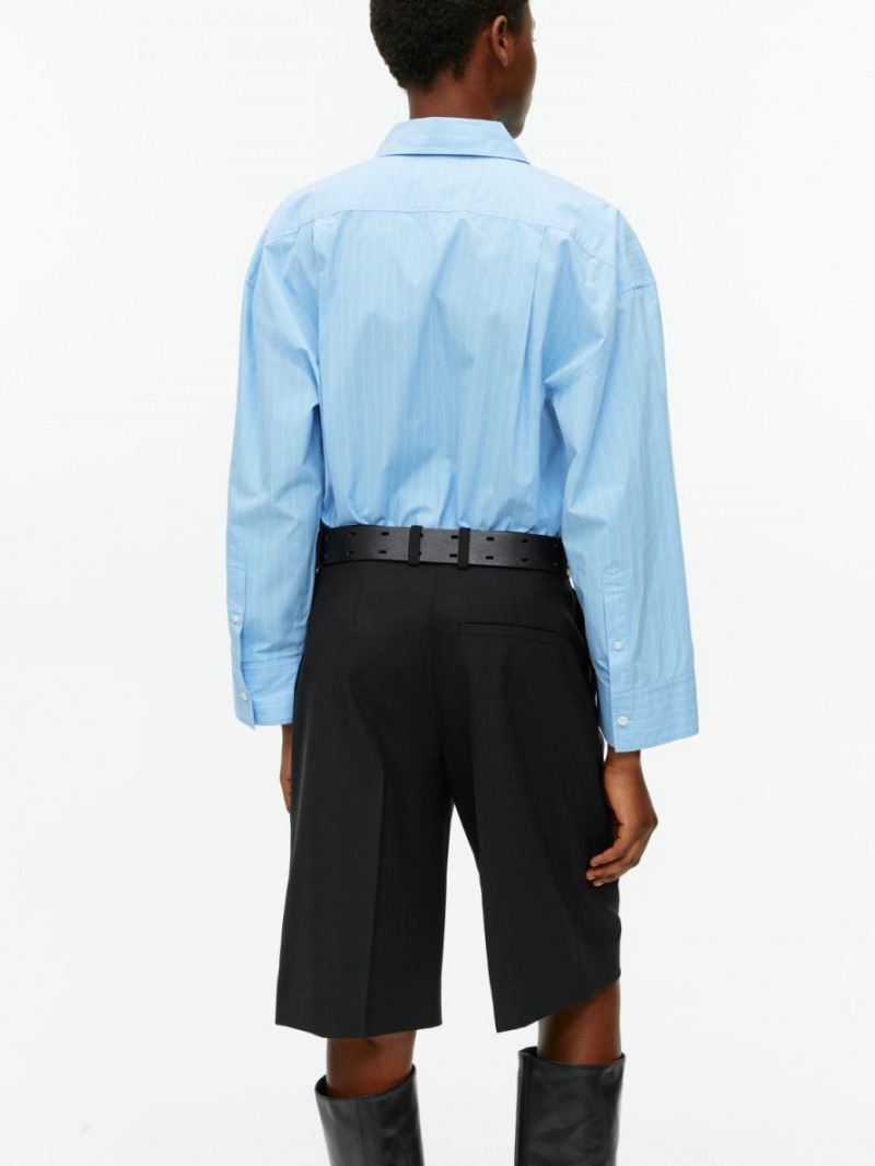 Pantaloni Scurti Arket Lână Blend Culottes Dama Negrii | Romania-KENY80124