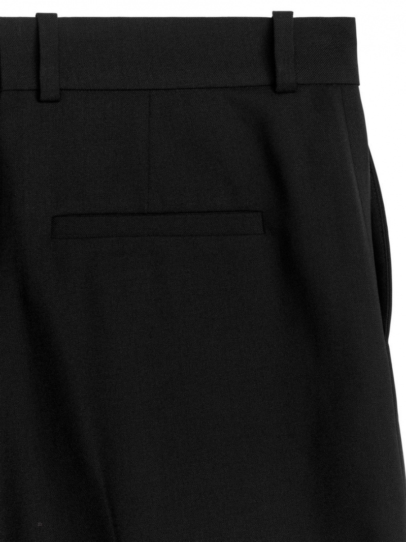 Pantaloni Scurti Arket Lână Blend Culottes Dama Negrii | Romania-KENY80124