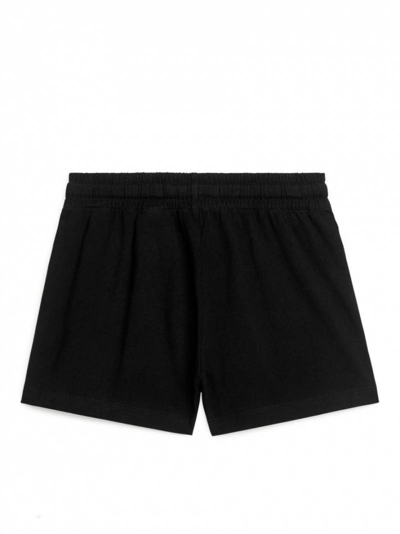 Pantaloni Scurti Arket Relaxed Jersey Fete Negrii | Romania-XHWC64378