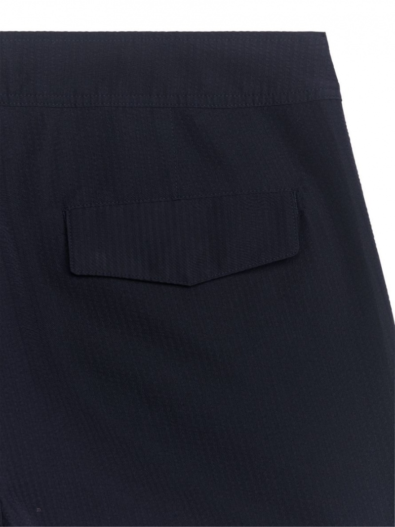 Pantaloni Scurti Arket Seersucker Swim Barbati Albastri Inchis | Romania-RAEI82635