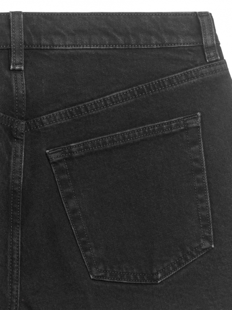 Pantaloni Scurti Arket Stretch Denim Dama Negrii | Romania-PKDB74902