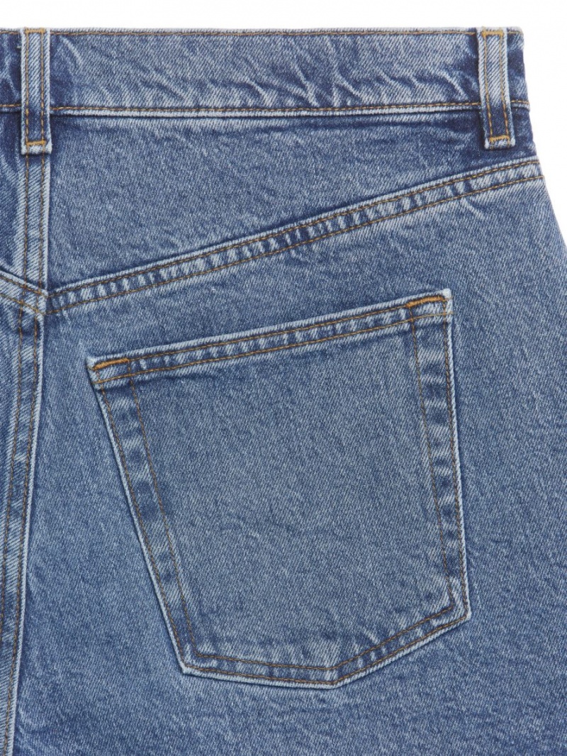 Pantaloni Scurti Arket Stretch Denim Dama Albastri | Romania-RYMB94512