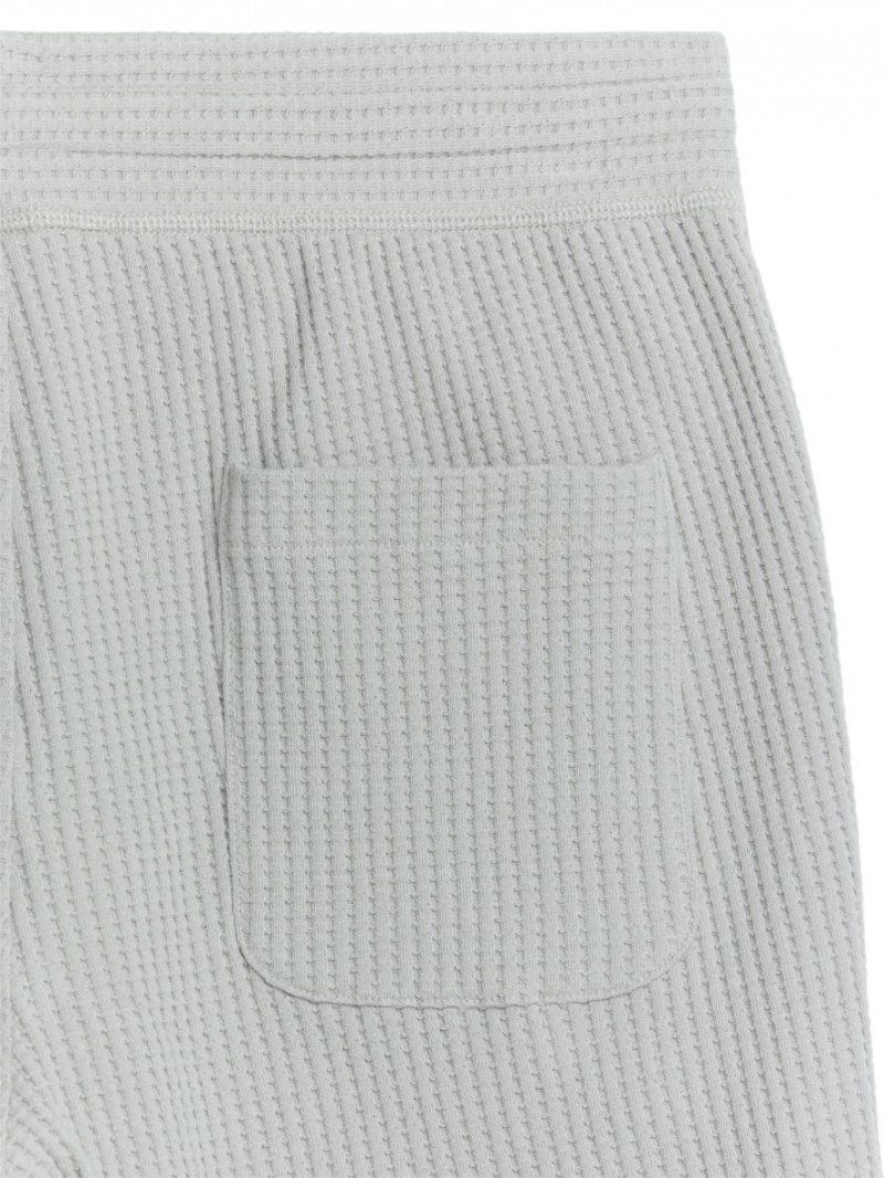 Pantaloni Scurti Arket Waffle-Knit Bumbac Barbati Gri | Romania-URZH82695