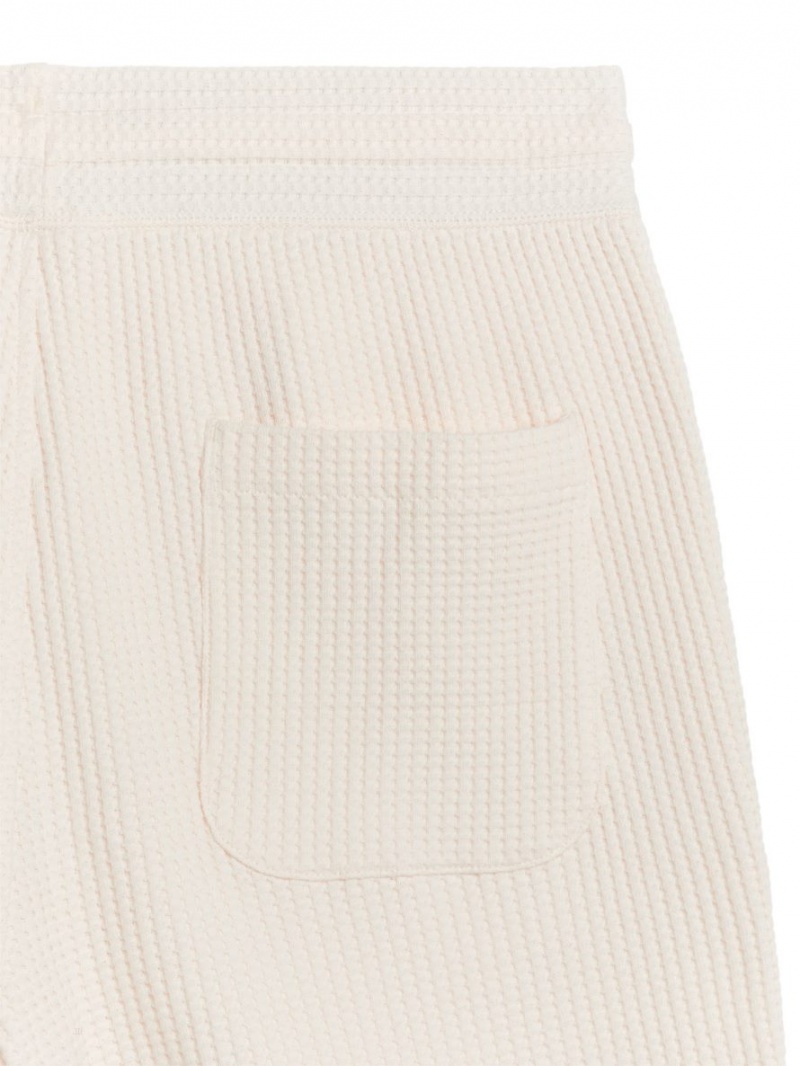 Pantaloni Scurti Arket Waffle-Knit Bumbac Barbati Albi | Romania-AROM53492