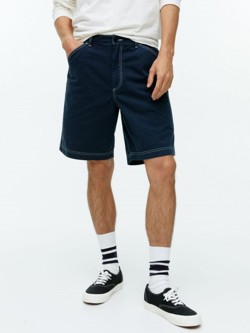 Pantaloni Scurti Arket Workwear Barbati Albastri Inchis Albi | Romania-RABX83472