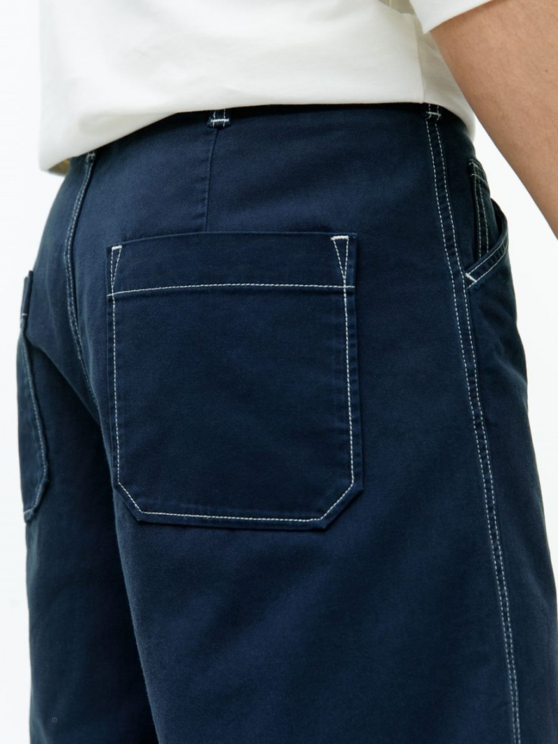 Pantaloni Scurti Arket Workwear Barbati Albastri Inchis Albi | Romania-RABX83472