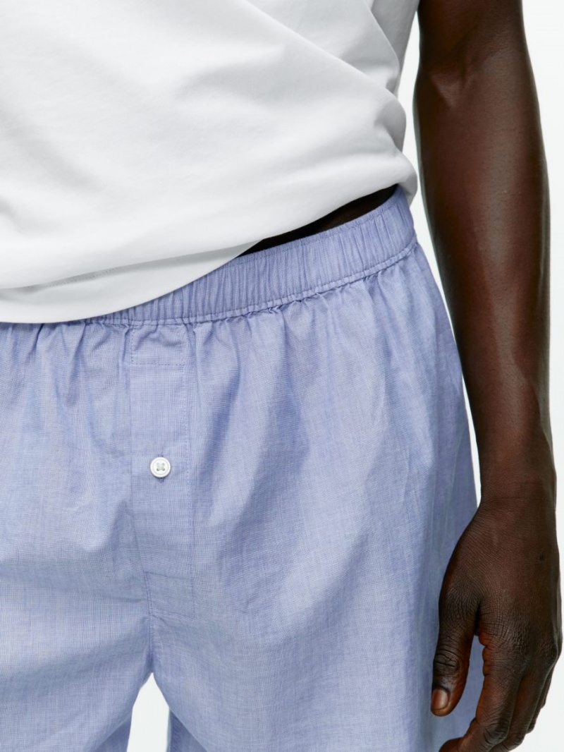 Pantaloni Scurti Arket Woven Bumbac Boxers, Set of 2 Barbati Albastri | Romania-QYZN02465