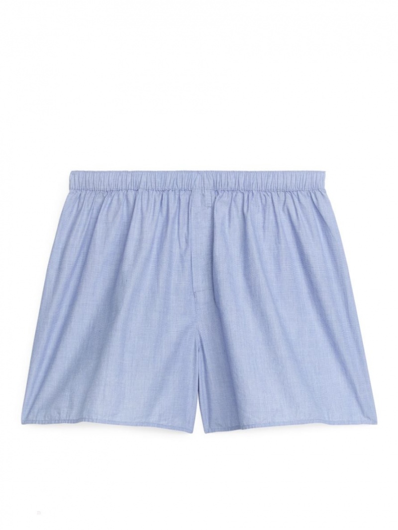 Pantaloni Scurti Arket Woven Bumbac Boxers, Set of 2 Barbati Albastri | Romania-QYZN02465