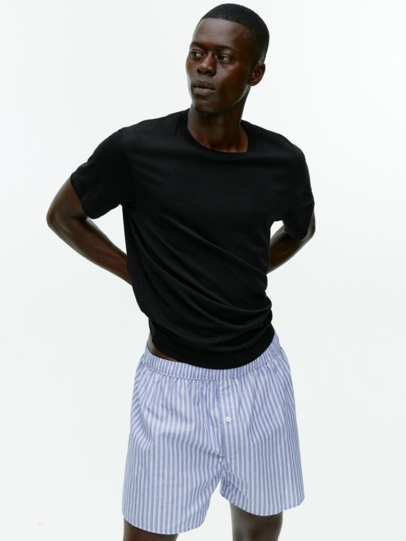 Pantaloni Scurti Arket Woven Bumbac Boxers, Set of 2 Barbati Albastri | Romania-QYZN02465