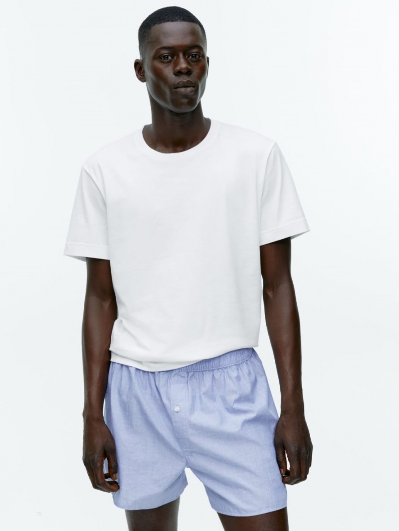 Pantaloni Scurti Arket Woven Bumbac Boxers, Set of 2 Barbati Albastri | Romania-QYZN02465