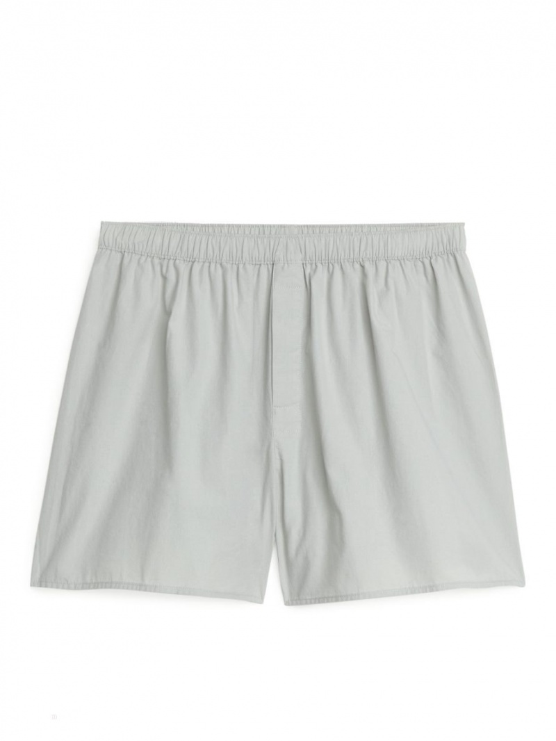 Pantaloni Scurti Arket Woven Bumbac Boxers, Set of 2 Barbati Albastri | Romania-IDKR26914