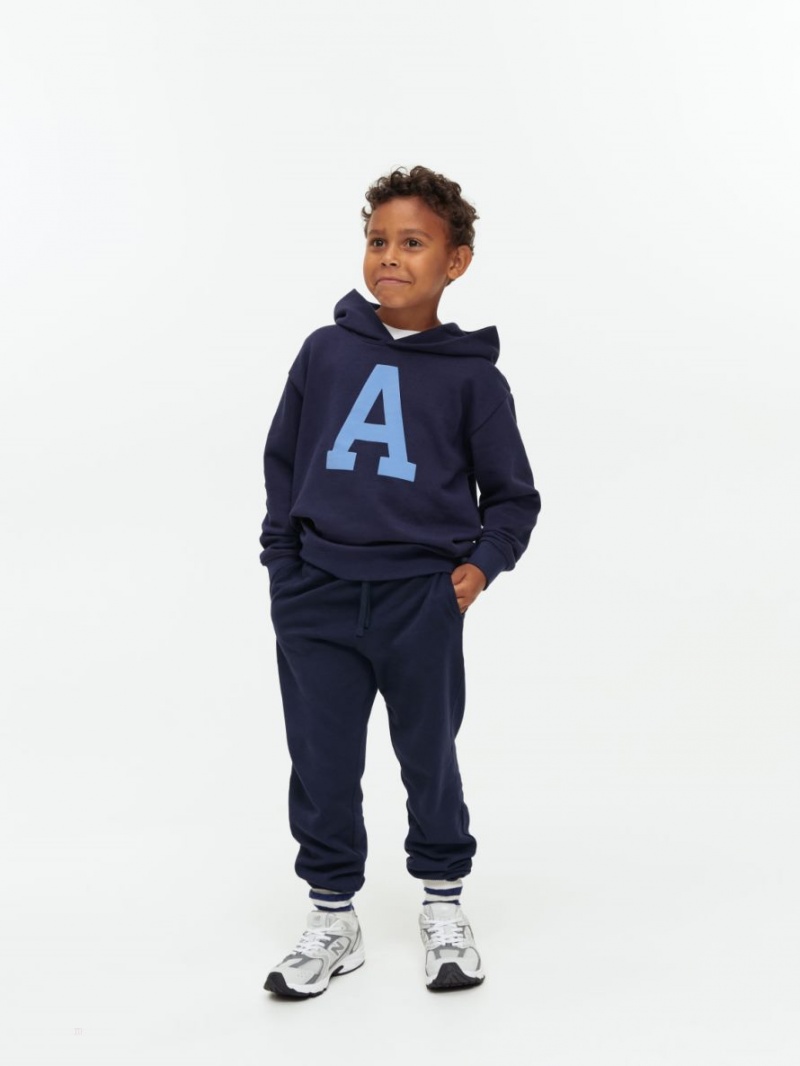 Pantaloni de Trening Arket French Terry Fete Albastri Inchis | Romania-ATVH13926