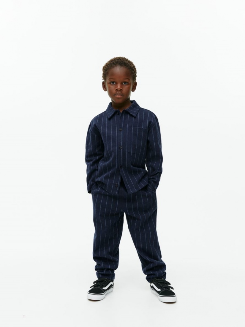 Pantaloni de Trening Arket Pinstripe Bumbac Baieti Albastri Inchis | Romania-AOWY95673
