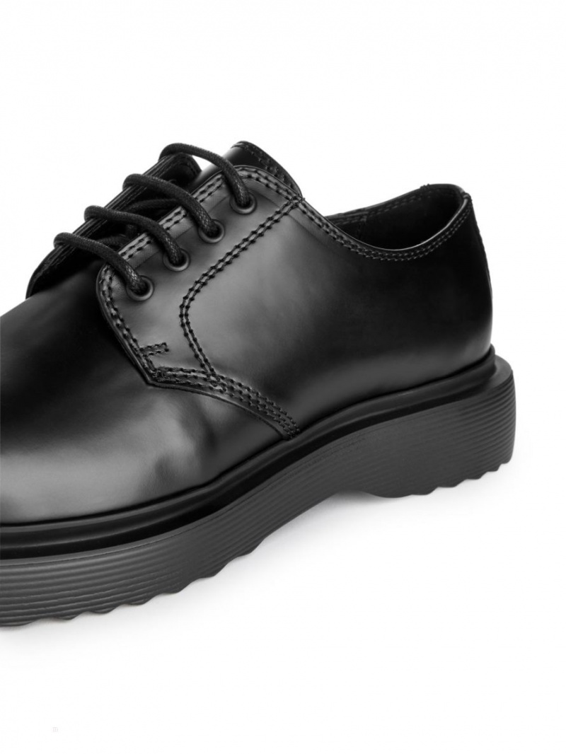 Pantofi Derby Arket Grosolan Piele Barbati Negrii | Romania-POIH26435