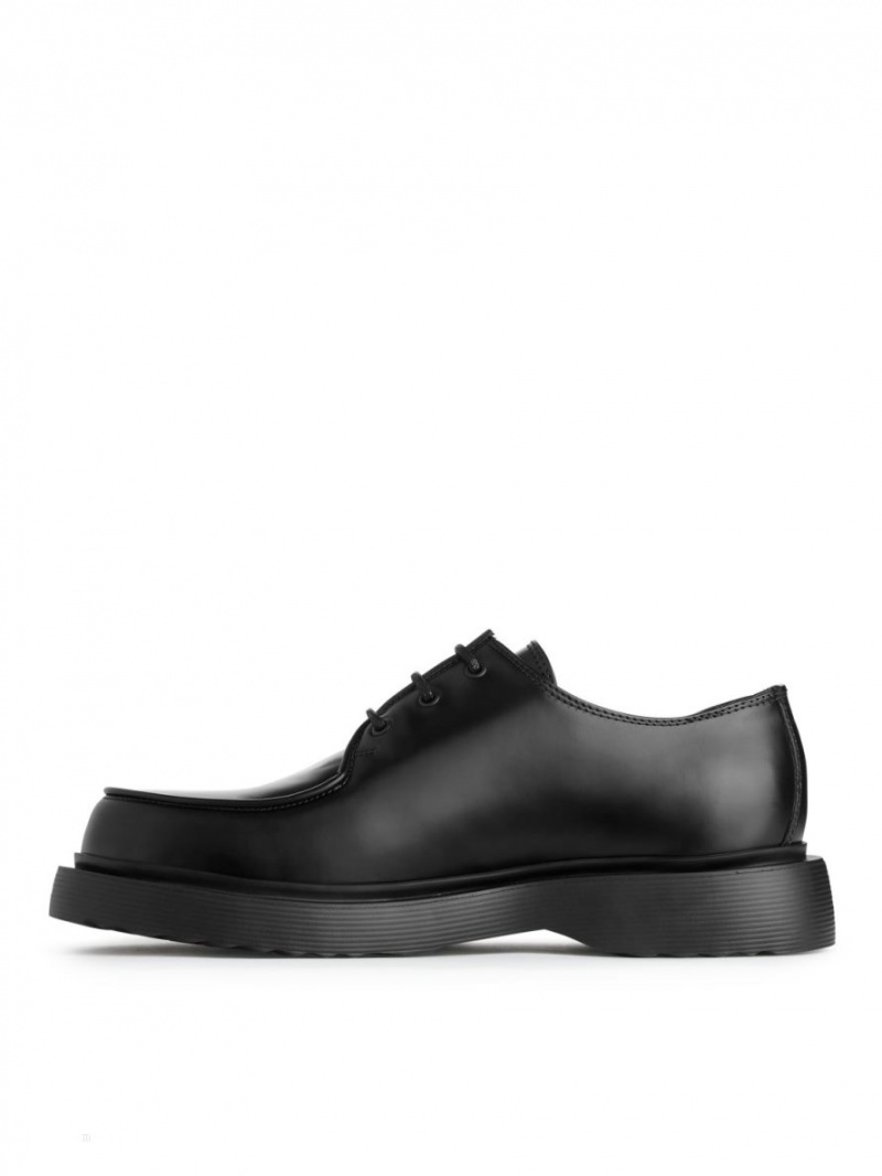 Pantofi Derby Arket Piele Barbati Negrii | Romania-WCXE03986