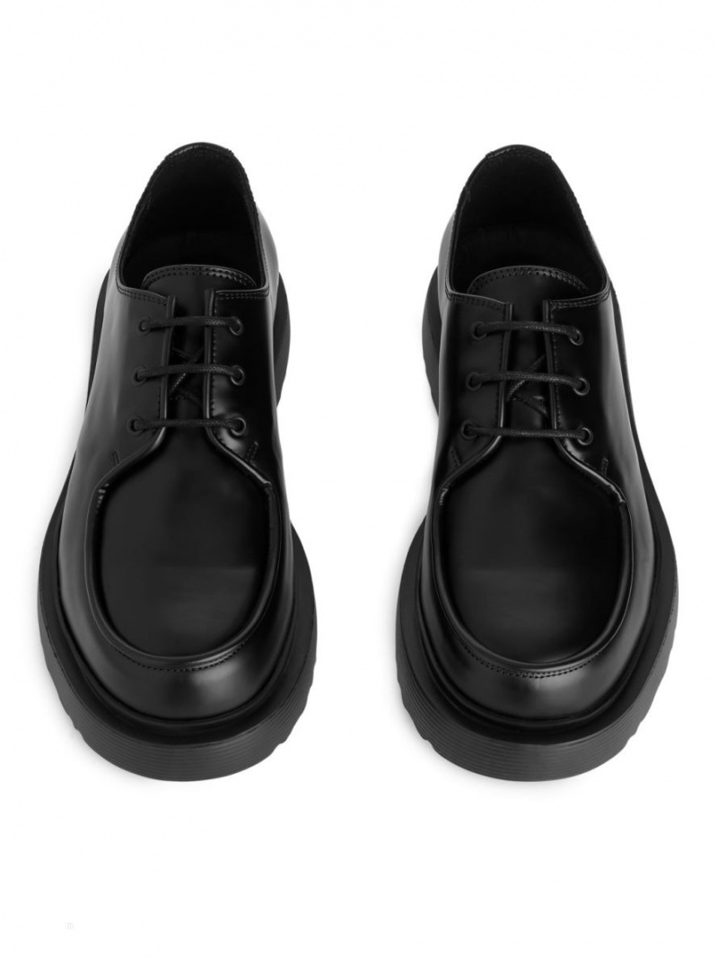 Pantofi Derby Arket Piele Barbati Negrii | Romania-WCXE03986