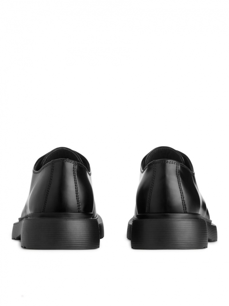 Pantofi Derby Arket Piele Barbati Negrii | Romania-WCXE03986