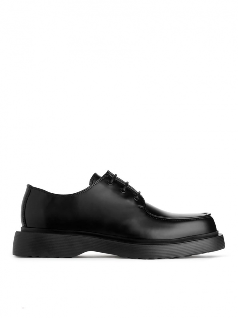 Pantofi Derby Arket Piele Barbati Negrii | Romania-WCXE03986