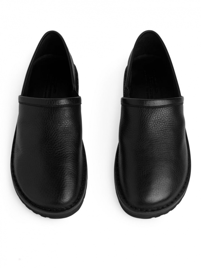 Pantofi Slip On Arket Piele Barbati Negrii | Romania-PDMT83721