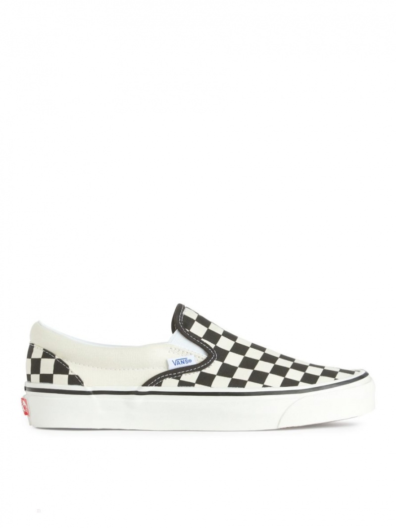 Pantofi Slip On Arket Vans UA Clasici Dama Negrii Albi | Romania-TUEI17628