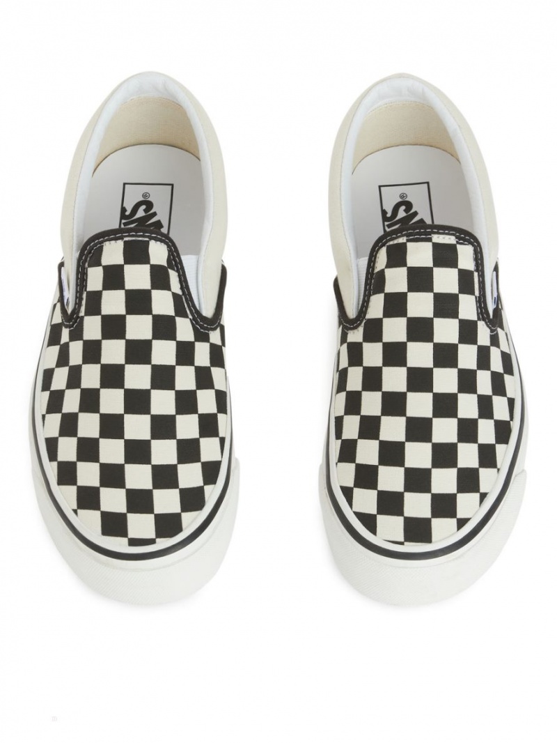 Pantofi Slip On Arket Vans UA Clasici Dama Negrii Albi | Romania-TUEI17628